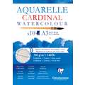 Clairefontaine Aquarellblock CARDINAL, 29,7 cm x 42 cm, DIN A3, 300 g/m², grob|fein, Block (einseitig geleimt)