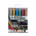 Royal & Langnickel® ACRYLIC MARKER – 6er-Sets, Reversible Tip, Metallicfarben, 2 mm, Rundspitze|Keilspitze