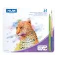 Coffret métal de crayons de couleur aquarellables sans bois Todocolor + pinceau, 24 crayons, Set