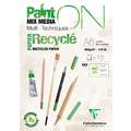 Papier multi-techniques PaintON Recyclé Clairefontaine, Block mit 15 Blatt (1-seitig geleimt), 10,5 cm x 14,8 cm, DIN A6, 250 g/m²