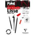 Papier Paint'On Mix Media Lisse Clairefontaine, Bloc collé 1 côté, 10,5 cm x 14,8 cm, DIN A6, 250 g/m²