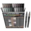 Sets de marqueurs acryliques Tooli Art, Gris, 22 marqueurs