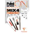 Papier multi-techniques PaintON Mix4 Clairefontaine, 14,8 cm x 21 cm, DIN A5, Bloc collé 1 côté, 250 g/m²