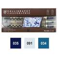 Kuretake ZIG® Memory System™ Kalligraphie Marker Sets, Platin Blau
