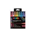 Set de 8 feutres pointe conique PC-3M pailletés Posca, 0,9-1,3 mm, pointe en cône