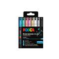 Sets de 8 marqueurs Posca PC1MR, Métalliques, 0,7 mm, pointe certie de métal