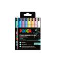 Sets de 8 marqueurs Posca PC1MR, Pastels, 0,7 mm, pointe certie de métal