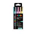 Set de 4 marqueurs peinture fins PC-3M UNI POSCA, Pastels, 1,5 mm, pointe ronde