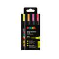 Set de 4 feutres pointe conique PC-5M métallisés Posca, Fluo