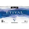 Bloc de Papier ETIVAL CLAIREFONTAINE, grain fin, 10 cm x 15 cm, 300 g/m², fin, Bloc de 25 feuilles