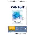 CANSON® Montval® Aquarellkarton, 300 g/m² Feinkorn, 16 cm x 28,4 cm, 300 g/m², fein, Spiralblock mit 12 Blatt, gebunden an der kurzen Seite