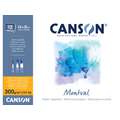 CANSON® Montval® Aquarellkarton, 300 g/m² Feinkorn, 24 cm x 32 cm, 300 g/m², fein, Block mit 12 Blatt, 4-seitig geleimt