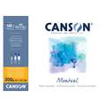 CANSON® Montval® Aquarellkarton, 300 g/m² Feinkorn, 29,7 cm x 42 cm, DIN A3, 300 g/m², fein, Block mit 100 Blatt, an der kurzen Seite geleimt