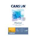 CANSON® Montval® Aquarellkarton, 300 g/m² Feinkorn, 16 cm x 28,4 cm, 300 g/m², fein, Block mit 12 Blatt, an der kurzen Seite geleimt