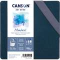 CANSON® Montval® Leporello ART BOOK, Hardcover-Aquarellbuch, 300 g/qm, 15 cm x 15 cm, fein, 300 g/m²