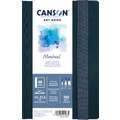 CANSON® Montval® ART BOOK, Hardcover-Aquarellbuch, 300 g/qm, 14 cm x 21,6 cm, Block (einseitig geleimt), fein, Bindung lange Seite