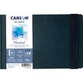 CANSON® Montval® ART BOOK, Hardcover-Aquarellbuch, 300 g/qm, 21,6 cm x 14 cm, Block (einseitig geleimt), fein, Bindung kurze Seite