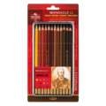 Crayons aquarellables Mondeluz KOH-I-NOOR, 12 nuances de Bruns