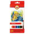 Coffret de crayons de couleurs aquarellables poisson Koh-I-Noor, 24 crayons, Set