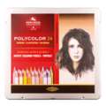 Coffrets en métal de crayons de couleurs Polycolor Koh-I-Noor, 24 crayons portrait, Set