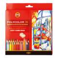 Coffrets en carton de crayons de couleur Polycolor Koh-I-Noor, 36 crayons + 1 taille-crayon + 2 crayons graphite, Set
