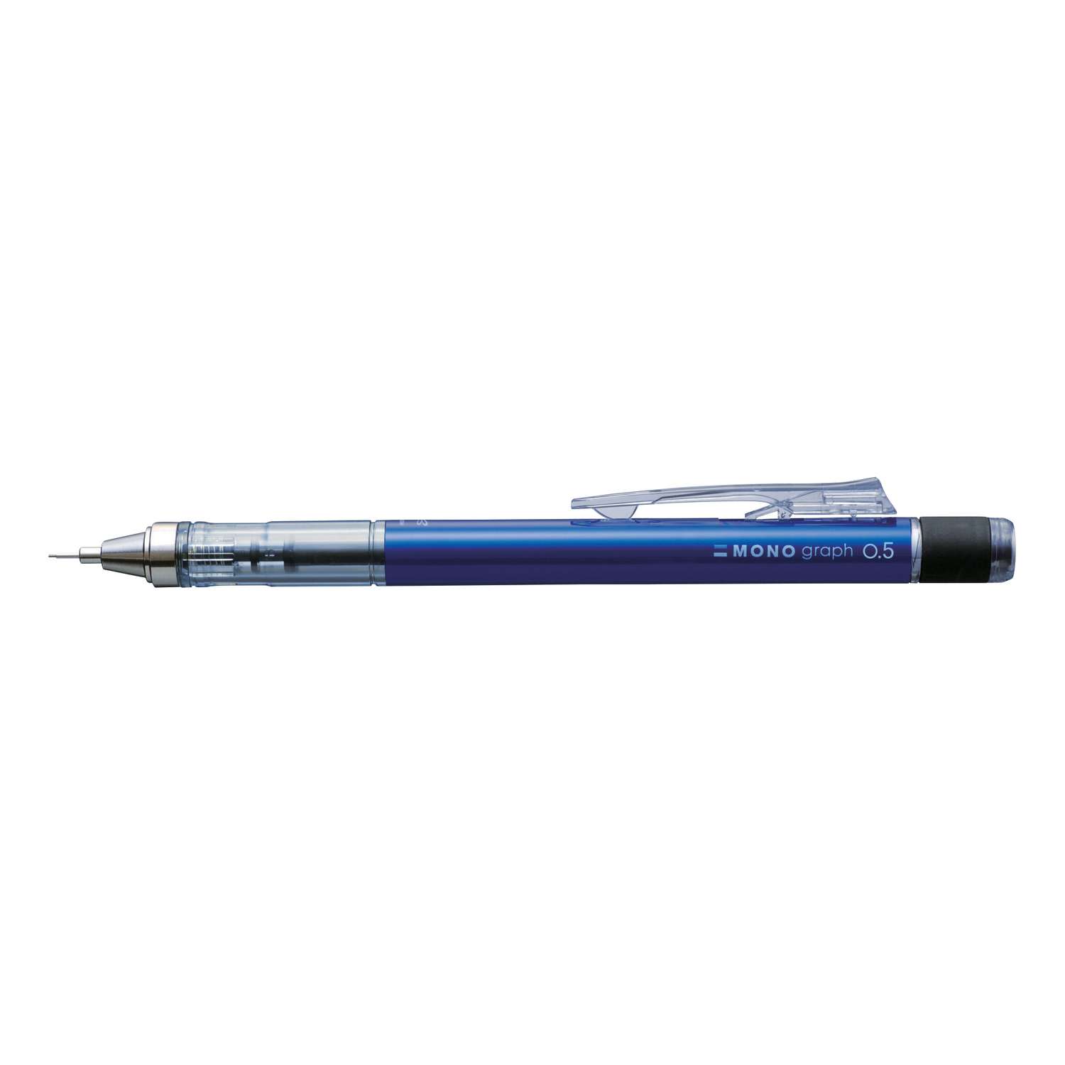 Tombow Monografie Druckbleistift – 0,5 Mm, Mit Shaker-Funktion Und Mono-Radiergummi – Neonblauer Korpus, Modell DPA-134B