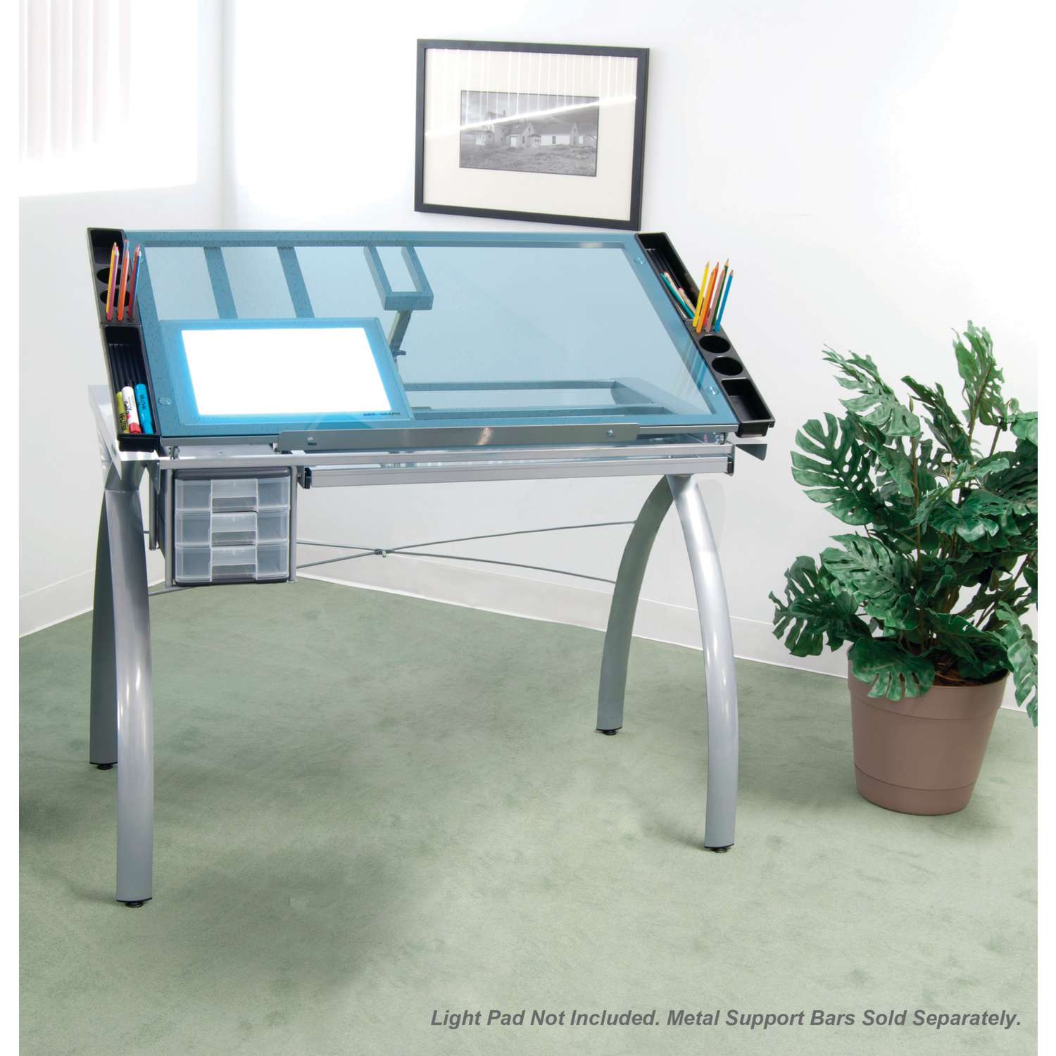 Table à dessin Fusion plateau en verre Studio Designs chez Rougier