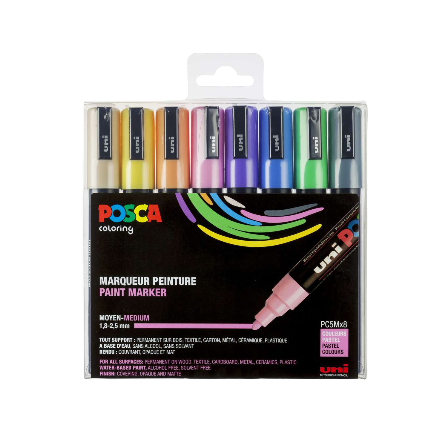 Uni Posca Marker, Strichstärke: 0,7 mm, PC-1M , Sortierte Farben, ext