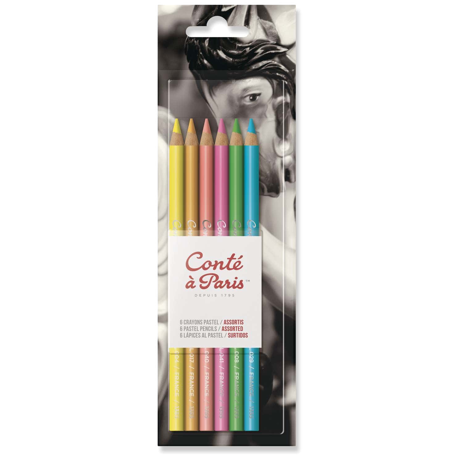 Coffret de 6 crayons pastels Conté à Paris couleurs claires