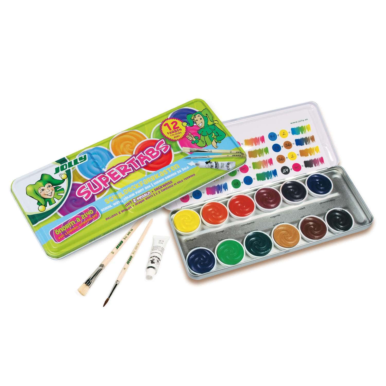 Boîte de peinture pour enfants, couleurs en tablettes JOLLY