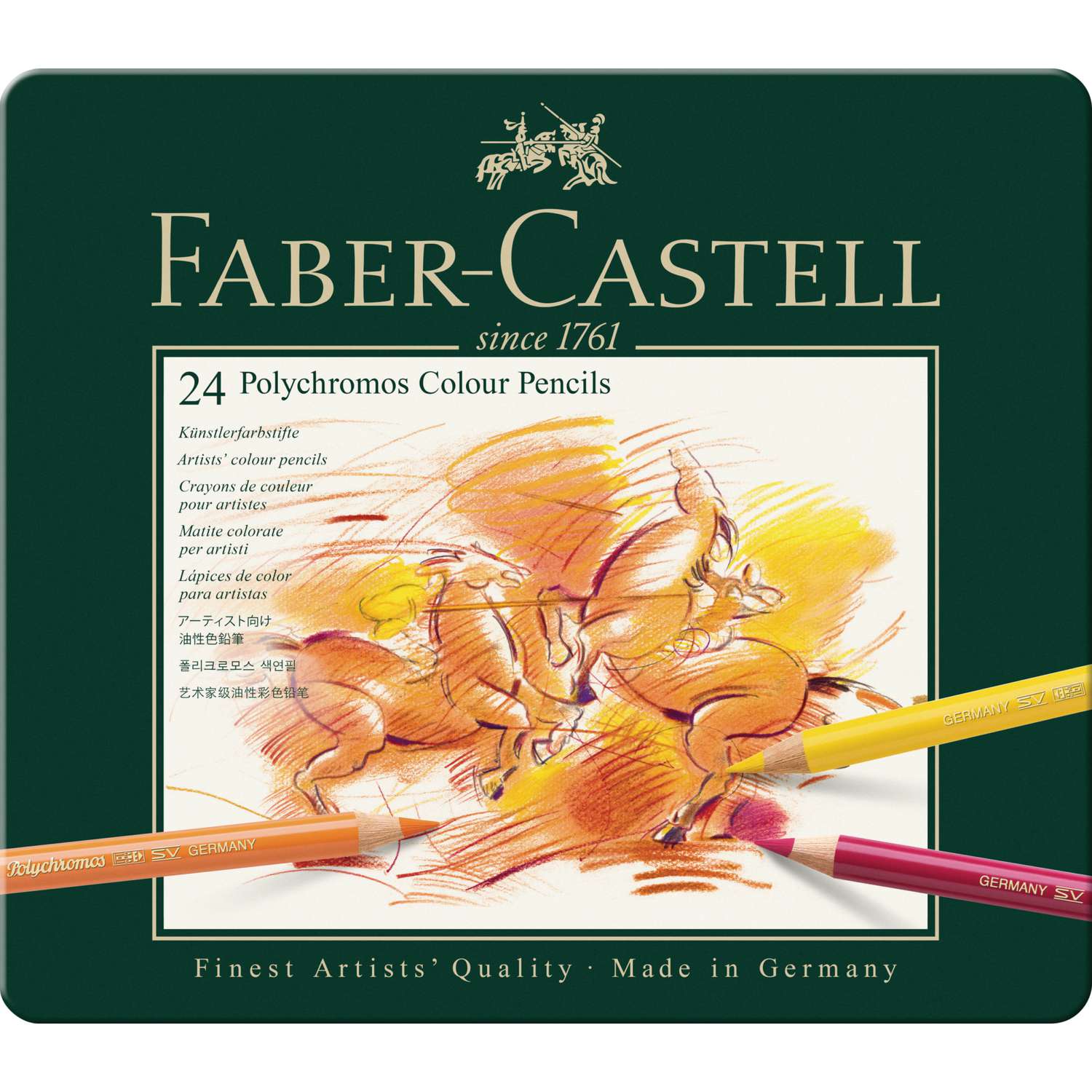 Coffret métal de crayons de couleur Polychromos FABER-CASTELL