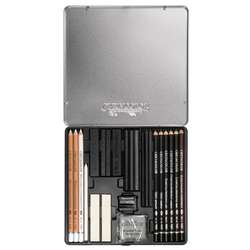 Boîte en métal noir et blanc CRETACOLOR®, édition limitée Skull