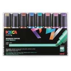 Set de 8 marqueurs PC8K UNI POSCA, couleurs métalliques
