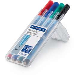 Etui de 4 feutres Lumocolor effaçables à sec Staedtler