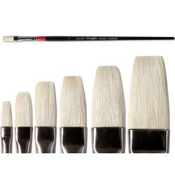 Pinceau Georgian en soies Beau-Blanc pointe plate longue, série 48 Daler Rowney