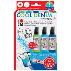 Set de peintures textile Marabu Fashion-Spray, Cool Denim