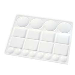Palette rectangulaire blanche en plastique Gerstaecker