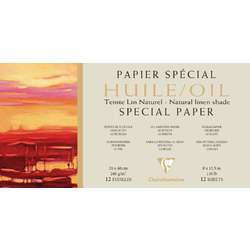 Bloc spécial huile CLAIREFONTAINE, lin naturel