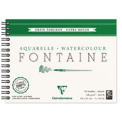 Clairefontaine FONTAINE Aquarellpapier Spiralblock, Grobkorn