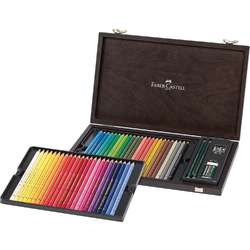 FABER-CASTELL POLYCHROMOS Farbstifte, 48er Holzkoffer