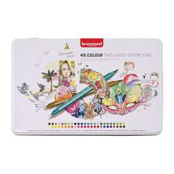 Bruynzeel Creatives Fineliner Brush Pen Sets im Metall-Etui