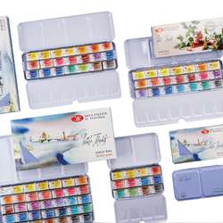 Coffret en métal bleu clair d´aquarelles russes extra-fines White Nights™