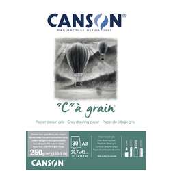 Papier dessin CANSON® „C“ à grain, gris chiné