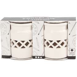 Laterne /Teelichthalter aus Porzellan zum Aufhängen , 2-er Set