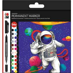 Set de marqueurs permanents MARABU GRAPHIX, Hero of Galaxy