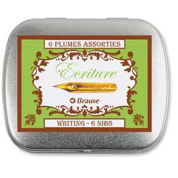 Boîte en métal de 6 plumes Écriture Brause