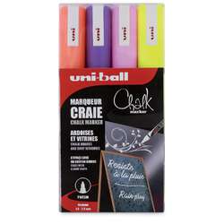 uni-ball Chalk PWE-5M Kreidemarker, 4er-Set mit fluoreszierenden Farbtönen