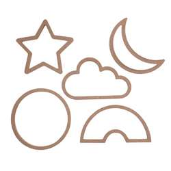 Bastelformen aus Holz, 5 Stück