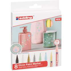 Marqueur créatif peinture brillante edding® 751, set de 8 couleurs pastelles