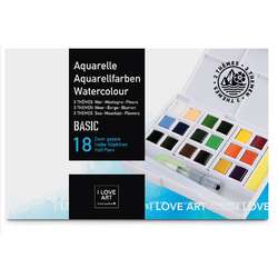 Boîte d´aquarelles 3 thèmes I LOVE ART